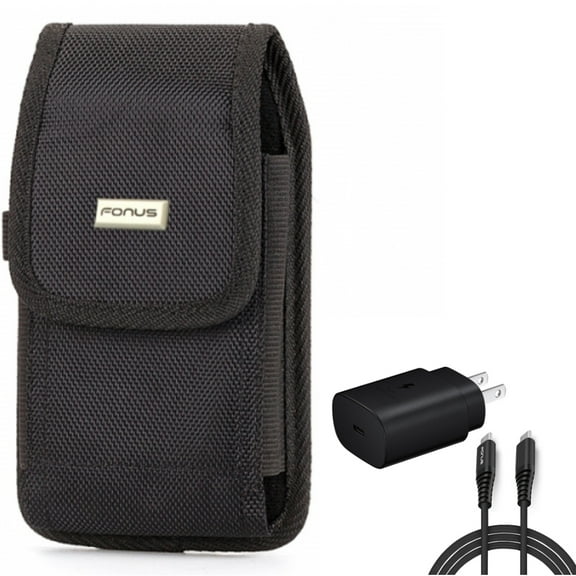 25W Fast Home Charger   Case Belt Clip for Motorola One 5G Ace Phone - PD Type-C 6ft USB-C Cable Quick Power and Swivel Holster Rugged Cover Combo for Motorola One 5G Ace (2021)