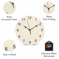 thumbnail image 5 of Wall Clock Cream Clocks PVC Silent Non-Ticking Battery Operated Decorative Solid Color Round Clock for Home Living Room Kitchen Bedroom Office School Wall Decor 10 Inch, 5 of 9