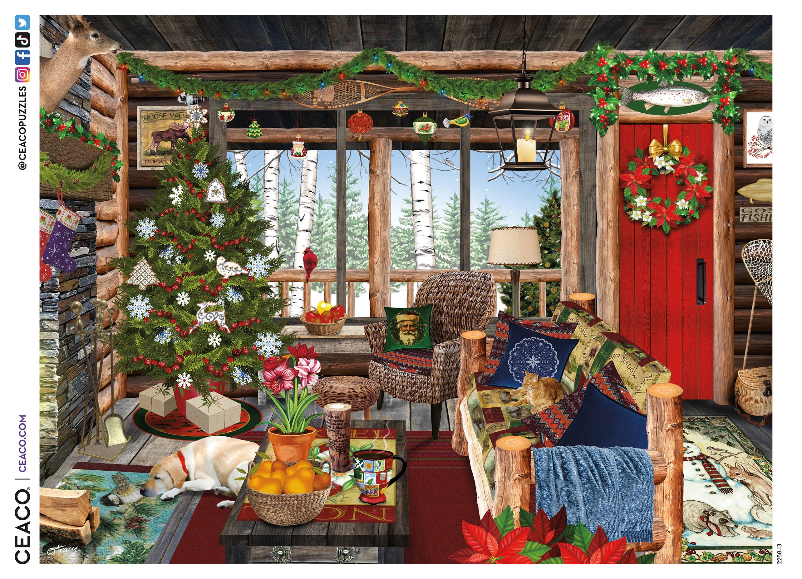 Ceaco - Tracy Flickinger Christmas Lodge - 300 Piece Interlocking Jigsaw Puzzle