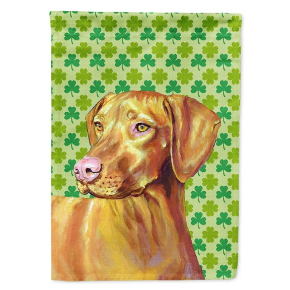 Carolines Treasures LH9190-FLAG-PARENT Vizsla St. Patricks Day Shamrock Portrait Flag  multicolor