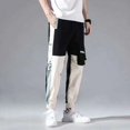 thumbnail image 1 of Loose Fit Multi Pocket Joggers For Spring Summer, Men's Street Style Waist Drawstring Casual Pants Cargo Pants For Fitness Outdo, 1 of 5