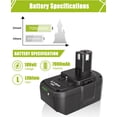 thumbnail image 2 of Batería de 18v y Charger, Paquete de 2 Reemplazo de 7.0Ah para Baterías Ryobi de 18v y Combo Charger de 2 Puertos P117 Compatible para Batería Ryobi ONE+ P100 P102 P103 P105 P107 P108 P118, 2 of 9