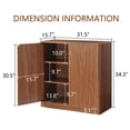 thumbnail image 5 of Hommoo 31.5" Modern Wooden Wavy Buffet Sideboard Accent Storage Cabinet, Curved Contour Design Sideboard Buffet Cabinet,Walnut, 5 of 7