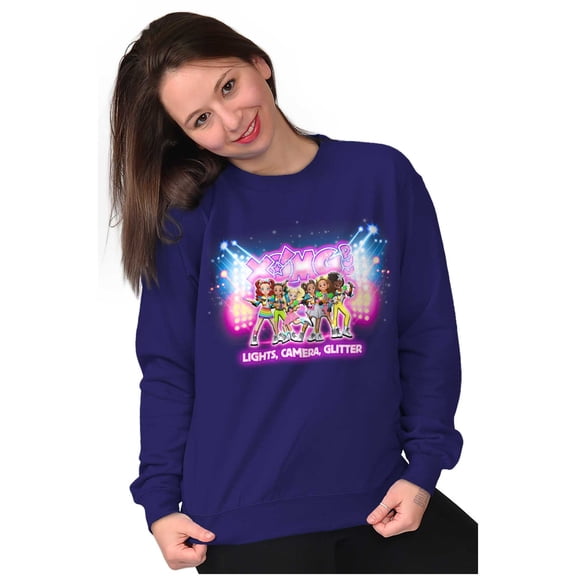 XOMG POP Lights Camera Glitter Women Plus Size Crewneck Sweatshirt Brisco Brands 2X