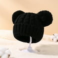 thumbnail image 3 of CPNG Kids Winter Knitted Beanie Hat Cute Girls Hats with Double Faux Fur Pom Pom Warm Fleece Lined Knit Beanies Cap for Cold Weather, 3 of 6