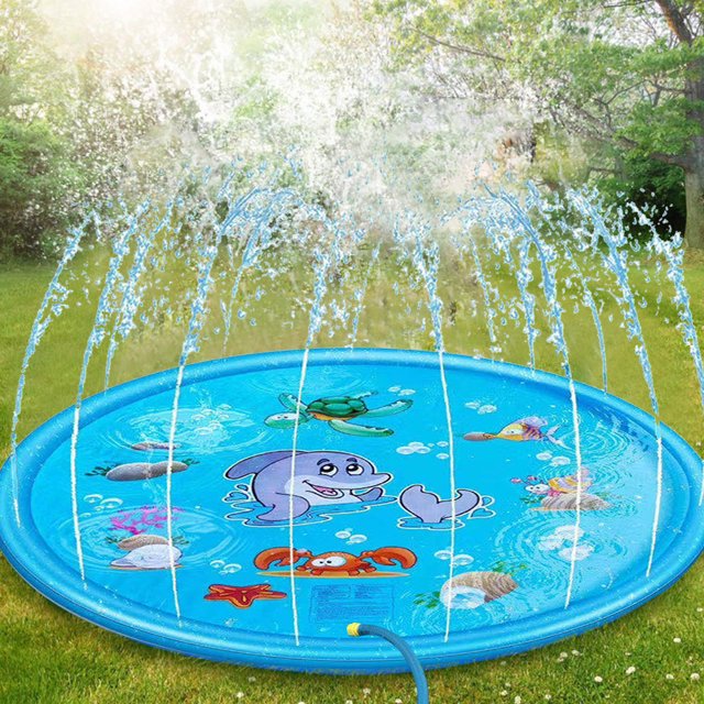 Tampon D'Arrosage Pour Animaux De Compagnie Almohadilla de aspersor a prueba de fugas para piscina de perros plegable para perros o niños (170 cm)