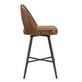 thumbnail image 5 of Weston Home Krista 24" Metal Swivel Mid Back Counter Stools, Set of 2, Brown, 5 of 10