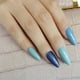thumbnail image 1 of Apuakthei 24 piezas de uñas de gel brillante con diseño de almendra, uñas postizas acrílicas de punta mediana para decoración de parches de dedos (azul), 1 of 2