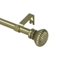 thumbnail image 2 of Urbanest Single Curtain Rod with 24 Clip Rings & Decorative Fluted Ball Finials – Classic Metal Window Drapery Rod Set, Heavy-Duty & Adjustable, 5/8" Diameter, 84" to 120", Antique Gold, 2 of 2