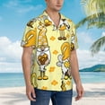 thumbnail image 5 of Balery Garden Honeybee Gnomes Print Men's Hawaiian Shirts Short Sleeve Beach Shirt Relaxed Fit Vacation Button Down Shirts-X-Large, 5 of 9