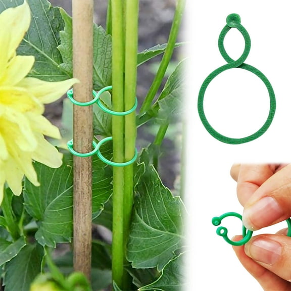 Zhourta 100PCS Seedling Plant Clips 50 Pack Garden Fixation Clamps for Supporting Stems Vines Tomatoes Reusable Gentle Plant Ties