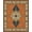 Orange, Pattern 1, variant on Design&I 8'x10' Washable Area Rug Orange Navy Symmetrical Geometric Floral Design Elegant Symmetry with Botanical and Motifs for Living Room, Family Extra Large Skid-Resistant Low Profile