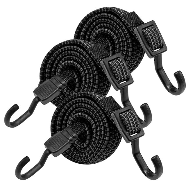 3 cuerdas elásticas ajustables con ganchos para carpas de camping, carpas de exterior, correas de carga de polipropileno