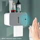 thumbnail image 4 of Advancent Dispensador de papel higiénico sin clavos y sin perforaciones para Hotel en casa, servilletero de montaje en pared recargable, caja Almacenamiento y organización del hogar Azul, 4 of 6