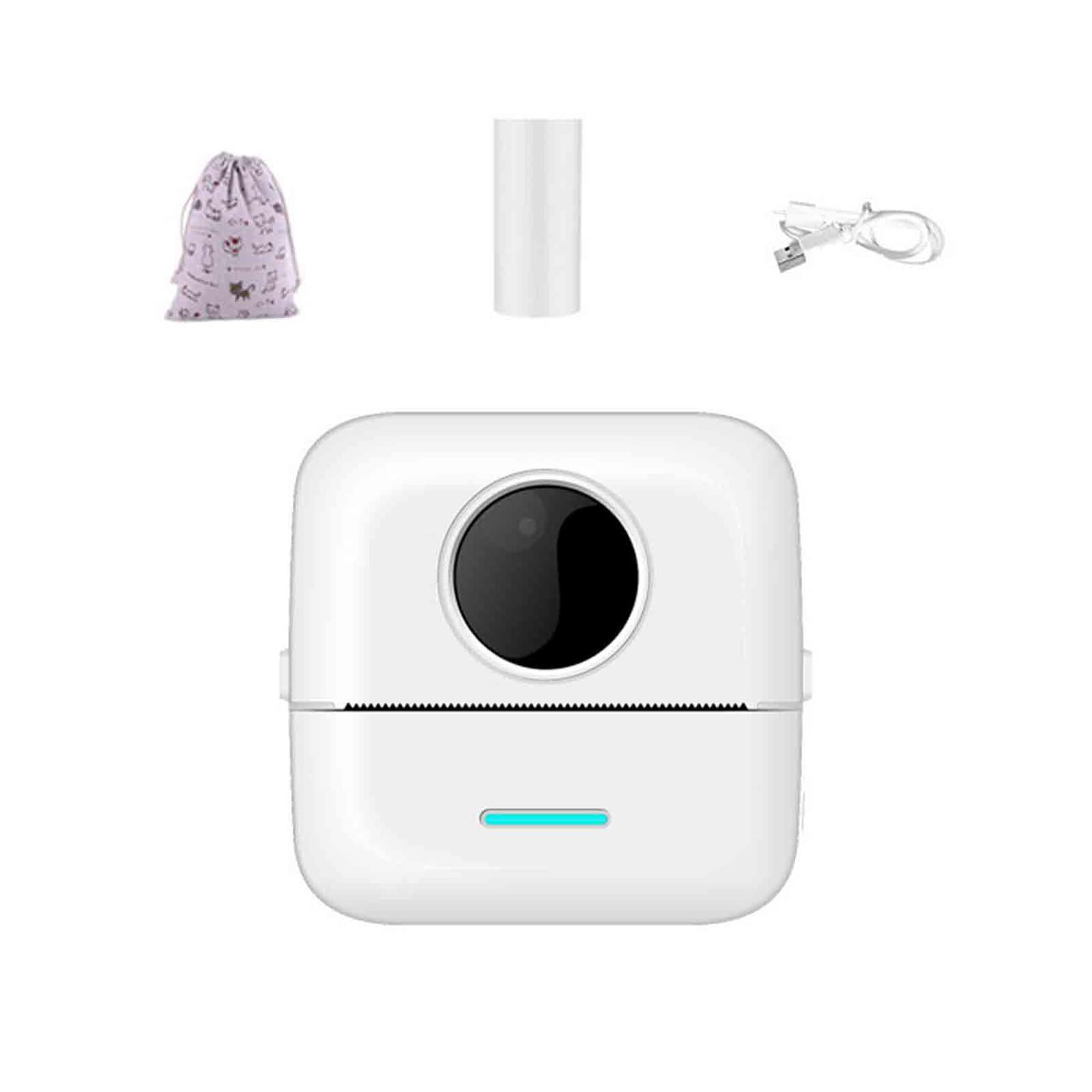 Wzmzjy Mini Portable Printer, Inkless Sticker Printer with 10 Rolls Paper, Mini Thermal