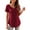 A11-Wine Red, variant on Womens Plus Size Tunic Tops Short Sleeve Casual Floral Henley Shirts m-4x