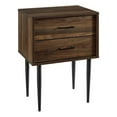 thumbnail image 1 of Wood Modern End Table with black metal handles - Dark Walnut, 1 of 7