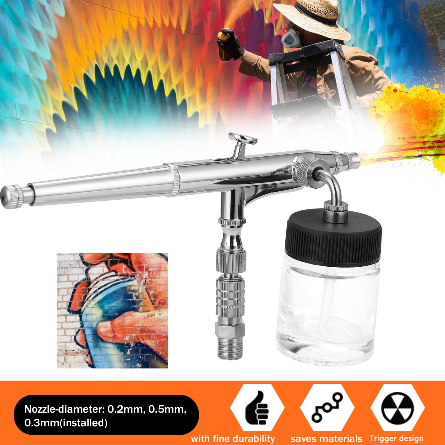 Electric paint sprayer,Professional Airbrush Set 2 Fluid Cups With Adapter Wrentch Adapter Wrentch 2 Model Art With Cups 2needles 2 Art With Adapter Cups 2 2 Dsfen Qisuo 2 Cups Multicolor