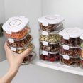 thumbnail image 6 of Spice Organizer Kitchen Storage Box | Sealed Clear ABS Jar for Condiments, Pepper, Seasoning | Stackable, Detachable, Space-Saving Design | White, Multiple Sizes, 6 of 6