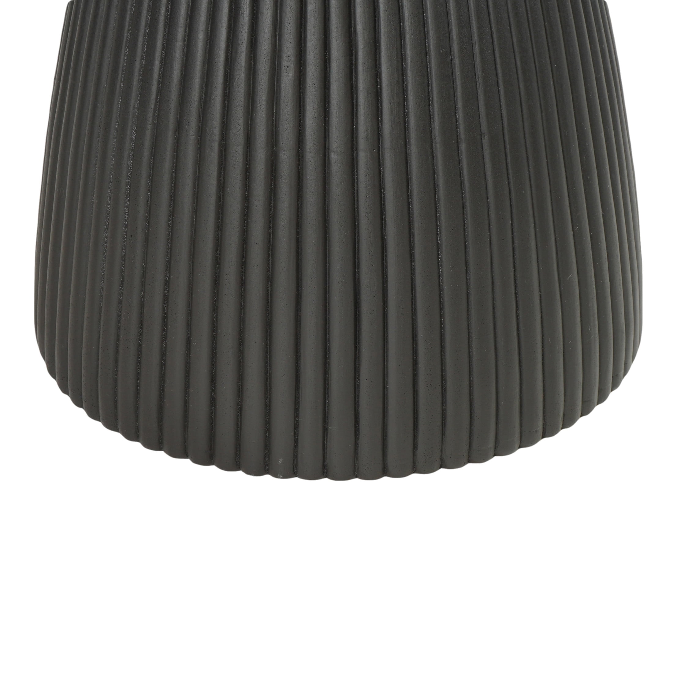 Matte Black MgO Concrete Outdoor Round Side Table