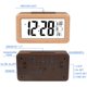 thumbnail image 3 of Bienvenido Reloj despertador digital de madera de fácil configuración con temperatura, fecha, retroiluminación, repetición, para dormitorio, mesita de noche, hogar, oficina, sin tictac, 3 of 5