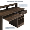 thumbnail image 4 of BELLEZE Small Home Office Computer Desk with Hutch - Wren (Dark Walnut), 4 of 7