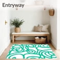 thumbnail image 3 of ODIKA 2'x3' Machine Washable Non-Slip Area Rug, Ombre Ripple Flow Interlocking Waves Modern Minimalist Motif High Traffic Rug, Green, 559739, 3 of 7