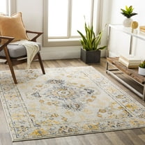 Livabliss Area Rugs for Living Room, 5x7 Floransa Traditional Light Beige Rug, Bedroom Dining Room Home Decor Stain Resistant Carpet (5'3" x 7'1")