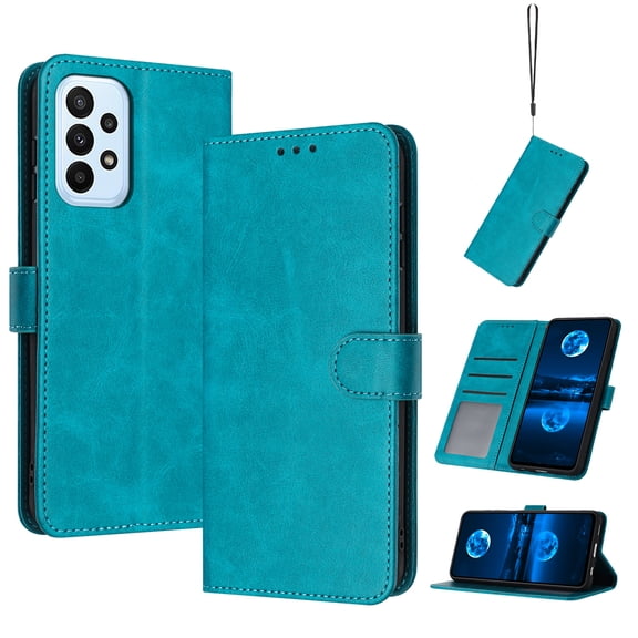 Wallet Case for Samsung Galaxy A23 5G, [RFID Blocking] Card Slots Holder Stand [Shockproof TPU Interior Case] PU Leather Magnetic Protective Flip Cover,Compatible With Samsung A23 5G,Green