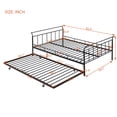 thumbnail image 3 of DreamBuck Full Size Metal Daybed with Curved Handle Design and Twin Size Trundle, Black, 3 of 8