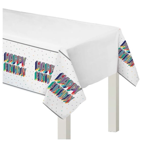 Birthday 'Here's To Your Birthday' Plastic Tablecover (1ct)