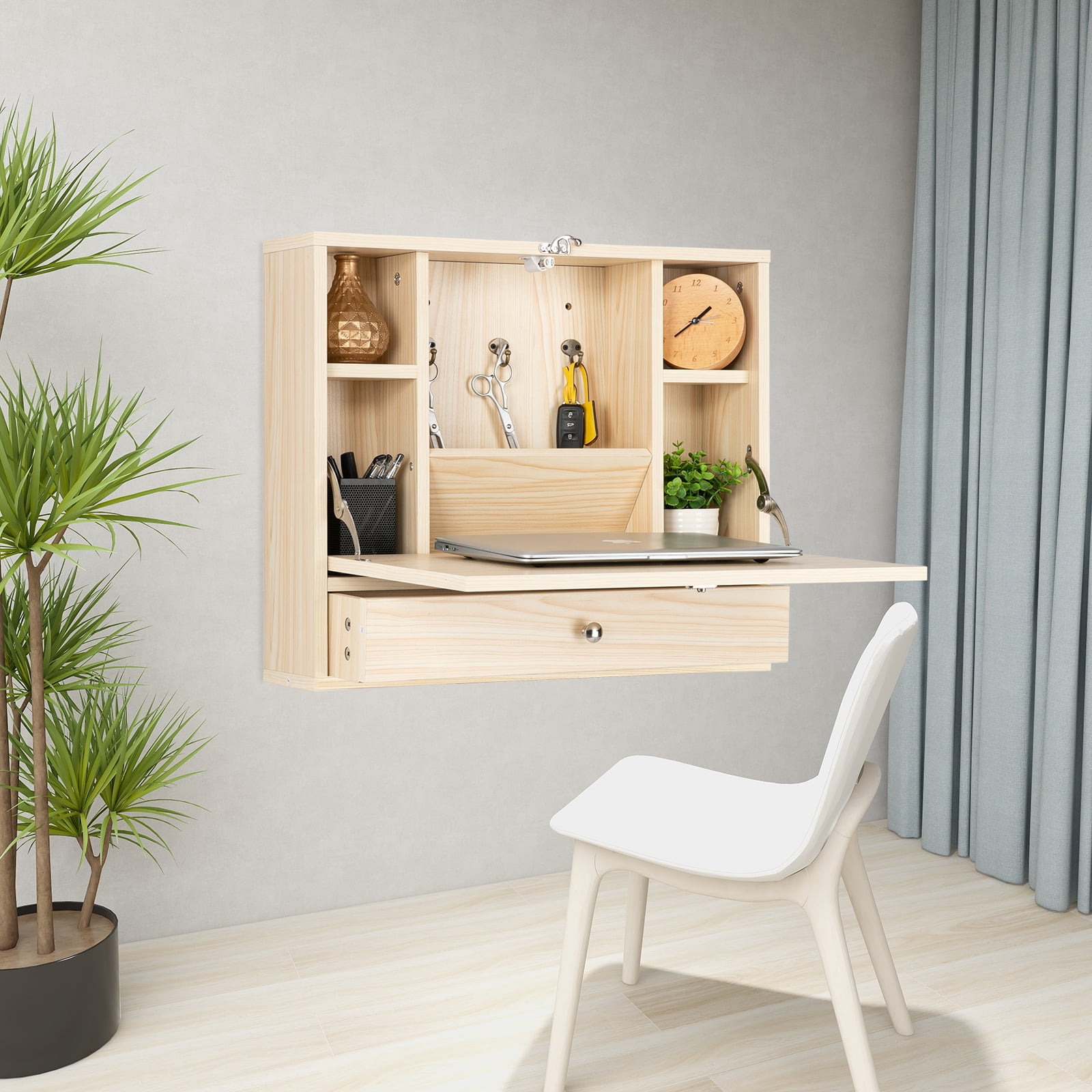 Private Jungle MultiFunction Floating Desk Wall Mount Laptop Desk
