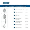 thumbnail image 4 of Schlage F62-Ply-Acc-Rh Plymouth Right Hand Double Cylinder Handleset - Nickel, 4 of 5