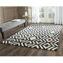 SAFAVIEH Soho Fion Geometric Wool Area Rug, Beige/Charcoal, 3'6" x 5'6"