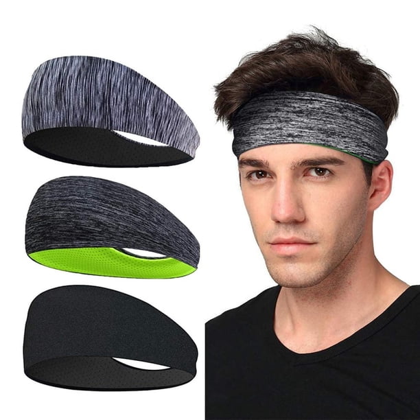 Diadema deportiva, paquete de 3 diademas, banda para el sudor, diadema antideslizante, para correr, trotar, hacer senderismo, andar en bicicleta y andar en moto