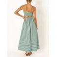 thumbnail image 3 of utcoco Women's Summer Striped A Line Long Dress Back Smocked Maxi Dresses, 3 of 4