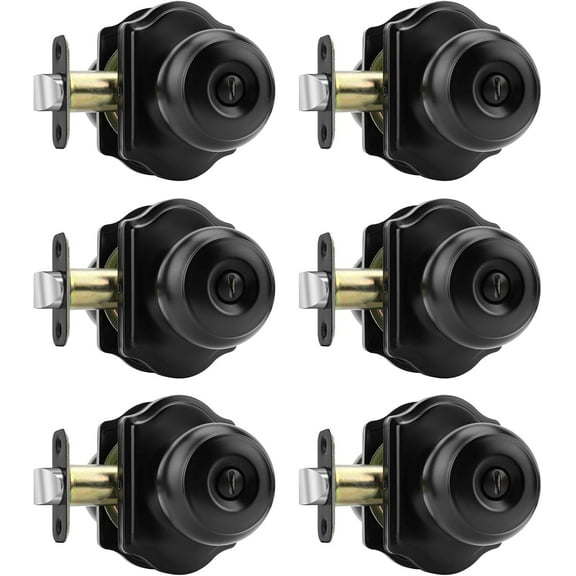 Black Door Knobs Interior, Privacy Interior Door knobs, Matte Black Indoor Doorknobs for Bedroom or Bathroom (6 Pack)