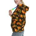 thumbnail image 3 of Yiaed Orange Pumpkin Print Womens Casual Hoodies Crew Neck Long Sleeve Sweatshirts With Pocket Pullover Tops Women's Hooded Sweatshirt-XX-Large, 3 of 5