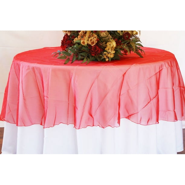 Wedding Linens Inc 90 Organza Sheer Round Table Overlay Toppers Tablecloth Red Com Wedding Linens Inc 90 Organza Sheer, Round Table Overlay