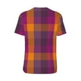 thumbnail image 3 of Balery Purple Yellow Buffalo Plaid Baseball Jersey for Men Casual Button Down Shirts Short Sleeve Active Team Sports Uniform-X-Large, 3 of 9