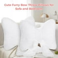 thumbnail image 4 of Bow Pillow,Bowknot Throw Pillow,Soft Plush Pillow,Decorative Pillows,Bow Shaped Pillow for Sofa Backrest Bed Couch Home Decor,1 Pc White,38*32cm (14.9*12.6inch),Topboutique, 4 of 6