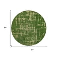 thumbnail image 3 of 8' Green Round Abstract Non Skid Area Rug, 3 of 8