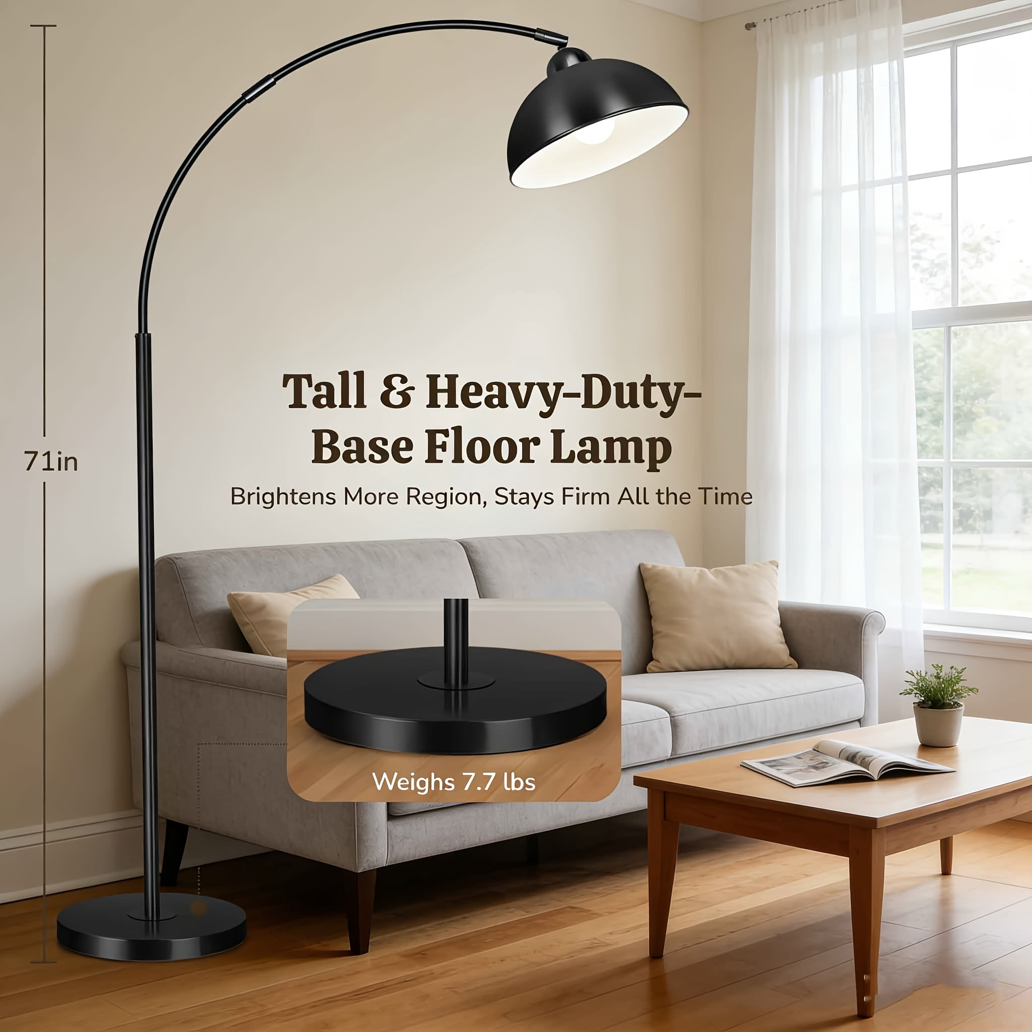 71 Inch Industrial Floor Lamp, Foot Operated Switch & Remote Control, Medieval Modern Standing Lamp, Black Tall Floor Light for Living Room Bedroom Office, Home Decor for Halloween Christmas Festival