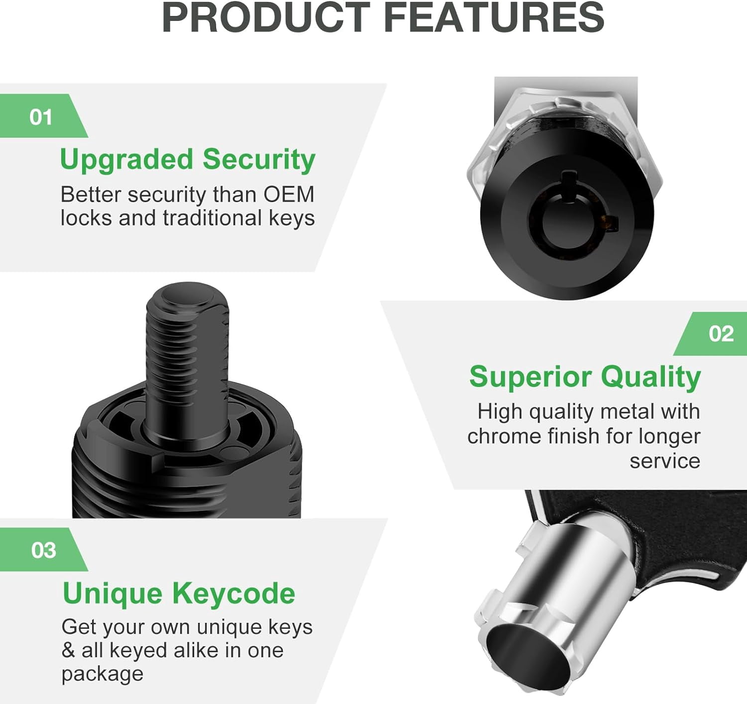 2 Pack Cabinet Lock with Keys, 1" RV Storage Locks Keyed Alike, RV Locks for Storage Door, Camper Toolbox RV Cam Locks with Manual(Black, 2Pack, 1 Inch)