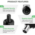 thumbnail image 4 of REJODA-10 Pack Cabinet Lock with Keys, 1-1/8" RV Storage Lock Keyed Alike, RV Locks for Storage Door, Camper Cabinet Door Toolbox Lock Mailbox RV Cam Locks with Manual (Black -10 Pack, 1-1/8 Inch), 4 of 4
