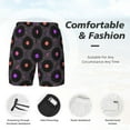 thumbnail image 3 of Naloa Vinyl Records Musical Notes Print Men Swim Trunks with Compression Liner ,Board Shorts,Men's Swim Shorts with Drawstring and Elastic Waistband-Small, 3 of 6