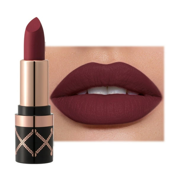 Cosméticos de lápiz labial mate: lápiz labial resistente al agua de larga duración, tinte de labios mate para colores de labios oscuros, lápiz labial nude para una estancia de 24 horas