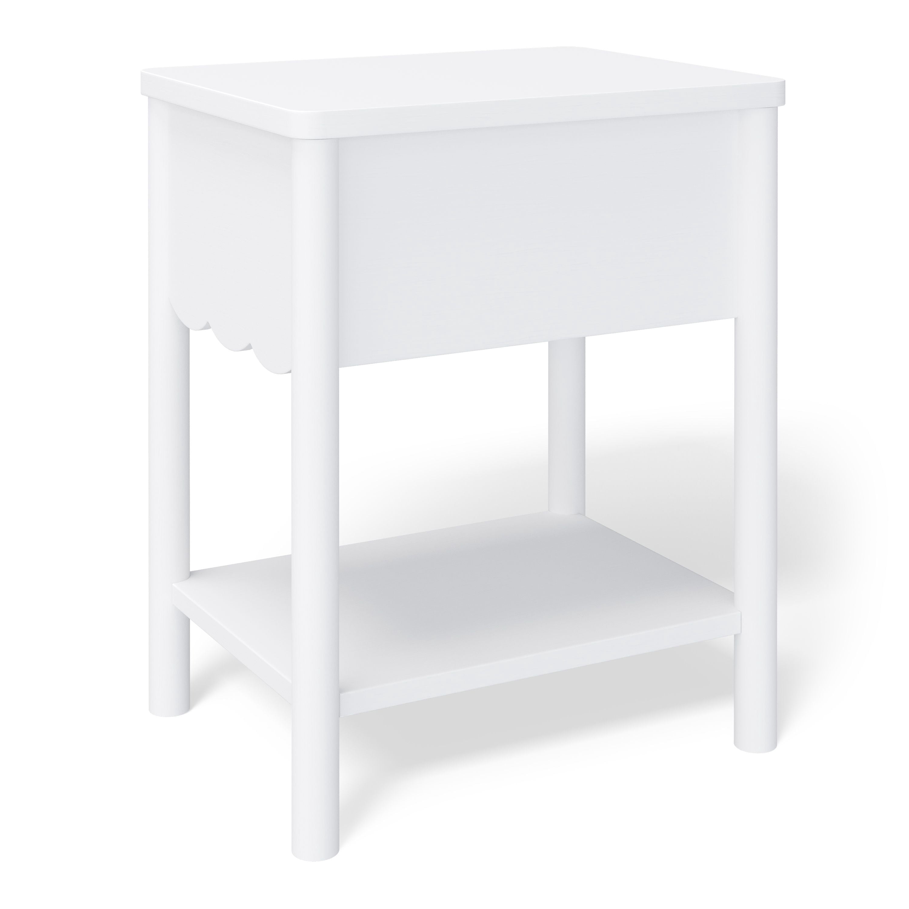 Mainstays Kids One Drawer Scallop Nightstand, White