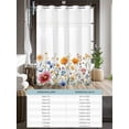 thumbnail image 6 of No Hook Cloth Fabric Shower Curtain with Snap in Liner, Spring Floral Waterproof Shower Curtains Set with See Through Top Window, Colorful Flowers Pastoral Elegant Bath Curtains Shower 72"x84", 6 of 6