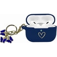 thumbnail image 1 of wqlpp-Compatible with AirPods Pro 2 Case Cover 2022, Soft Silicone Case with Gold Heart Pattern for AirPods Pro 2nd Generation Case with Cute Butterfly Keychain for Girls Women (Midnight Blue), 1 of 4